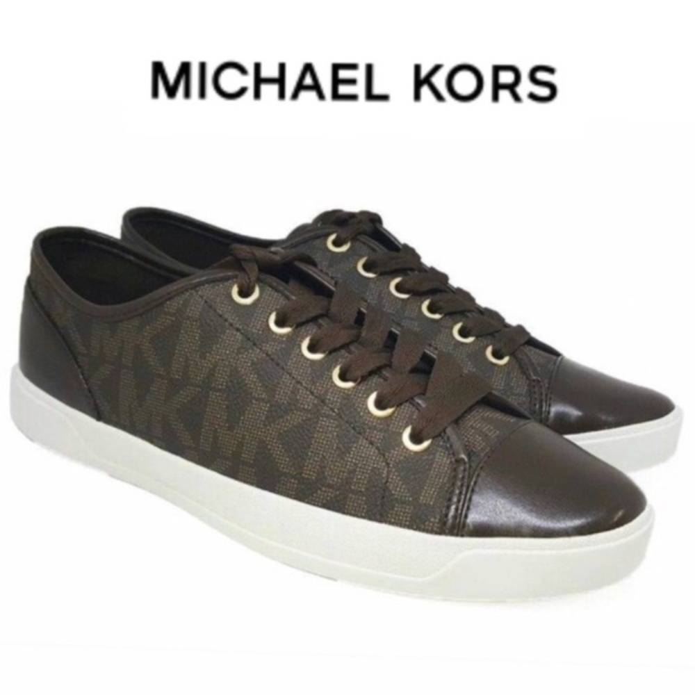 Michael Kors Signature Brown Low Top Sneakers